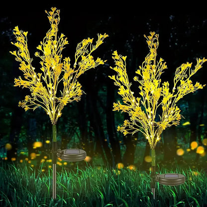 Solar-Powered Garden Lights Lawn Pathway Decorative Lights for Outdoor Yard and Patio Ambiance Oilseed Rape Landscape Lights