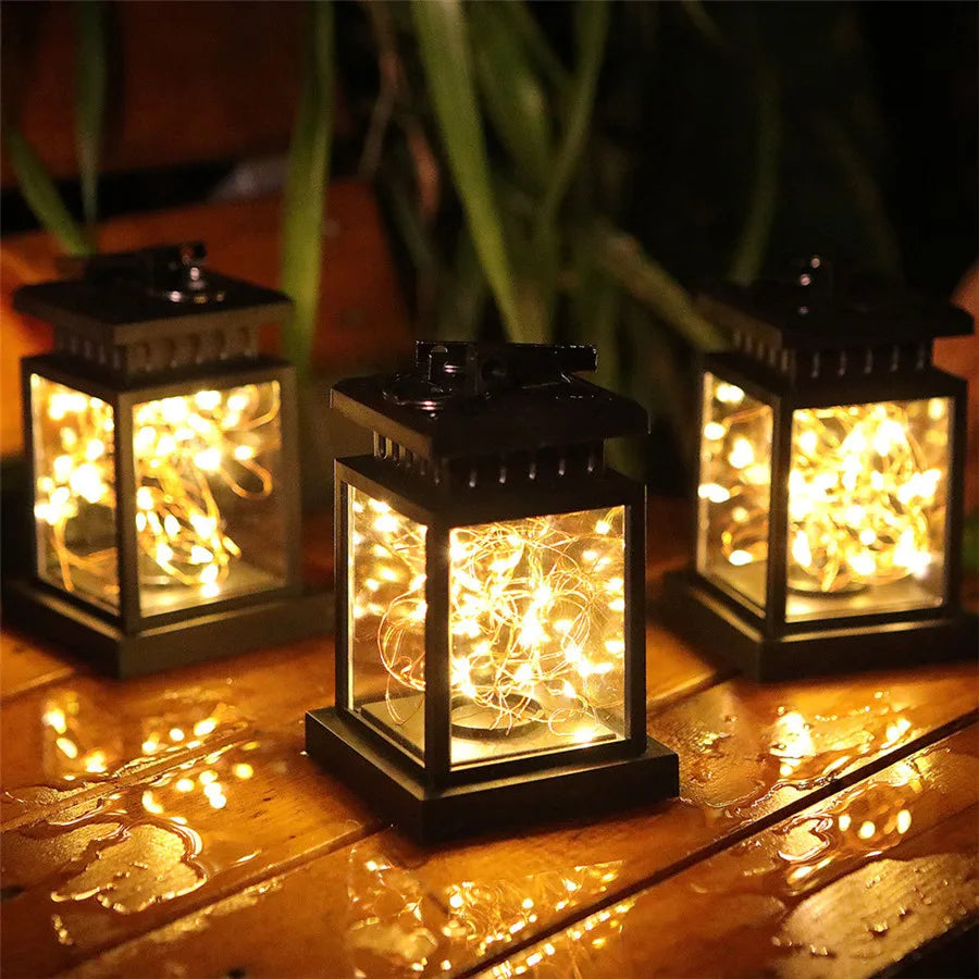 Solar Palace Lantern Outdoor Solar Lights Lawn Landscape Hanging Atmosphere Candle Lamp Floor Yard Garden Decor