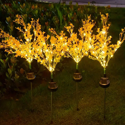 Solar-Powered Garden Lights Lawn Pathway Decorative Lights for Outdoor Yard and Patio Ambiance Oilseed Rape Landscape Lights