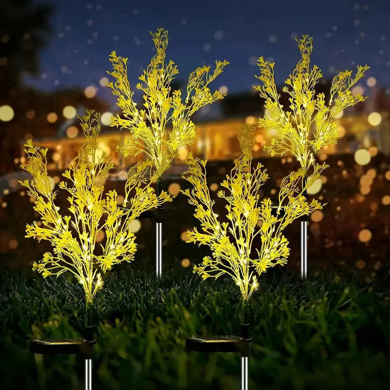 Solar-Powered Garden Lights Lawn Pathway Decorative Lights for Outdoor Yard and Patio Ambiance Oilseed Rape Landscape Lights