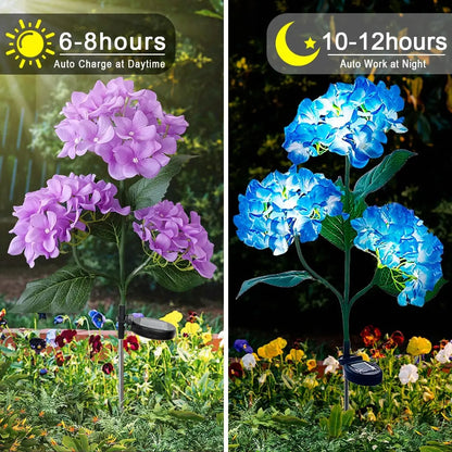 Solar Lights Outdoor Garden Light Waterproof Solar Garden Lights with Hydrangea Flower Lights LED Solar Powered Landscape Lights