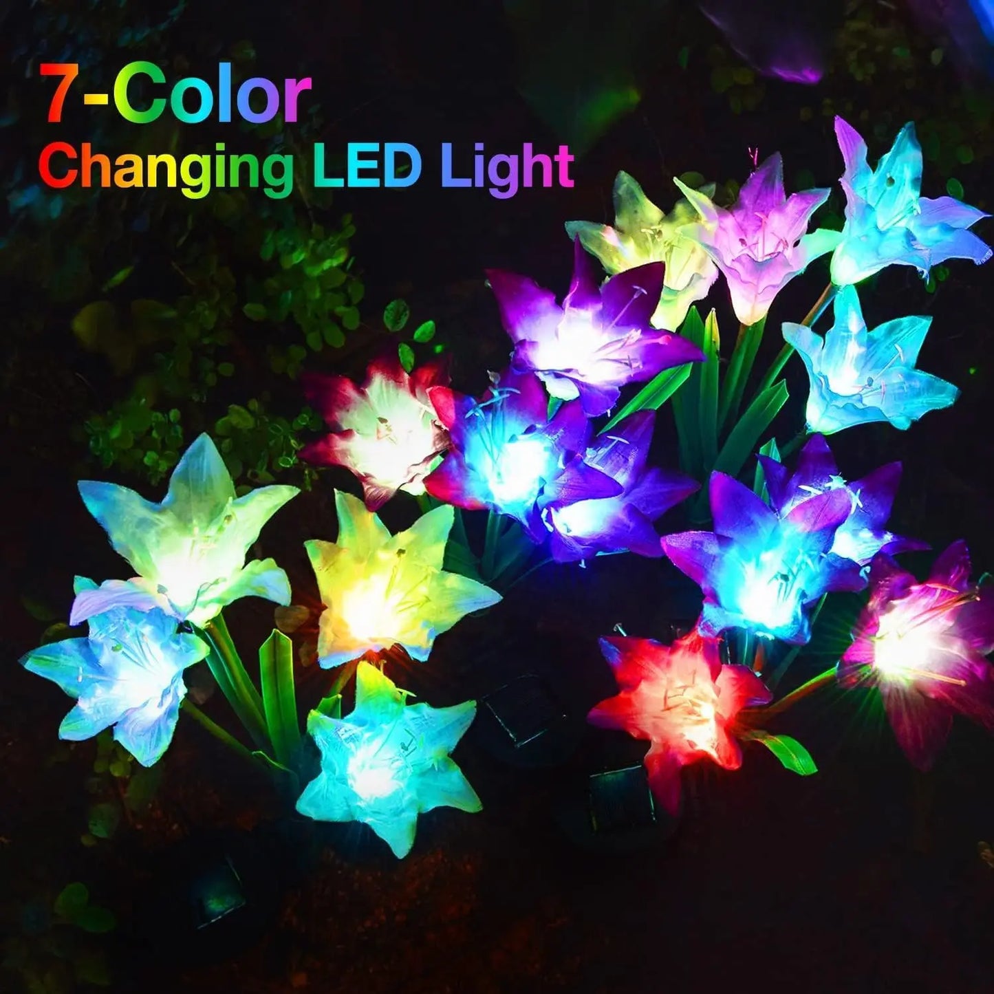 Outdoor Solar Lights Solar Garden Lawn Lights Bigger Lily Flowers landscape lighting for Outdoor Patio Yard Garden Decoration