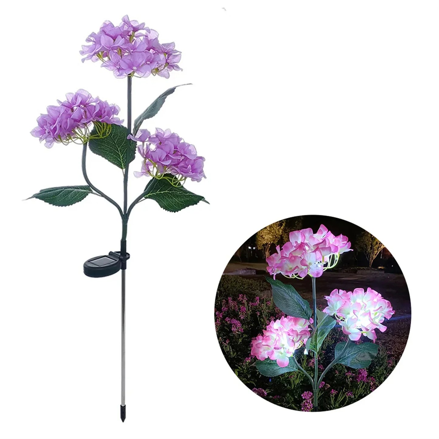 Solar Lights Outdoor Garden Light Waterproof Solar Garden Lights with Hydrangea Flower Lights LED Solar Powered Landscape Lights