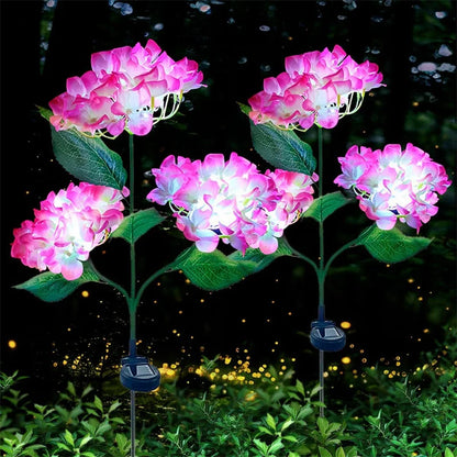 Solar Lights Outdoor Garden Light Waterproof Solar Garden Lights with Hydrangea Flower Lights LED Solar Powered Landscape Lights